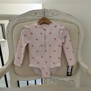 💕 18 Mth Pink Heart Baby Girl One Piece Swimsuit SPF 50 Oshkosh NWT